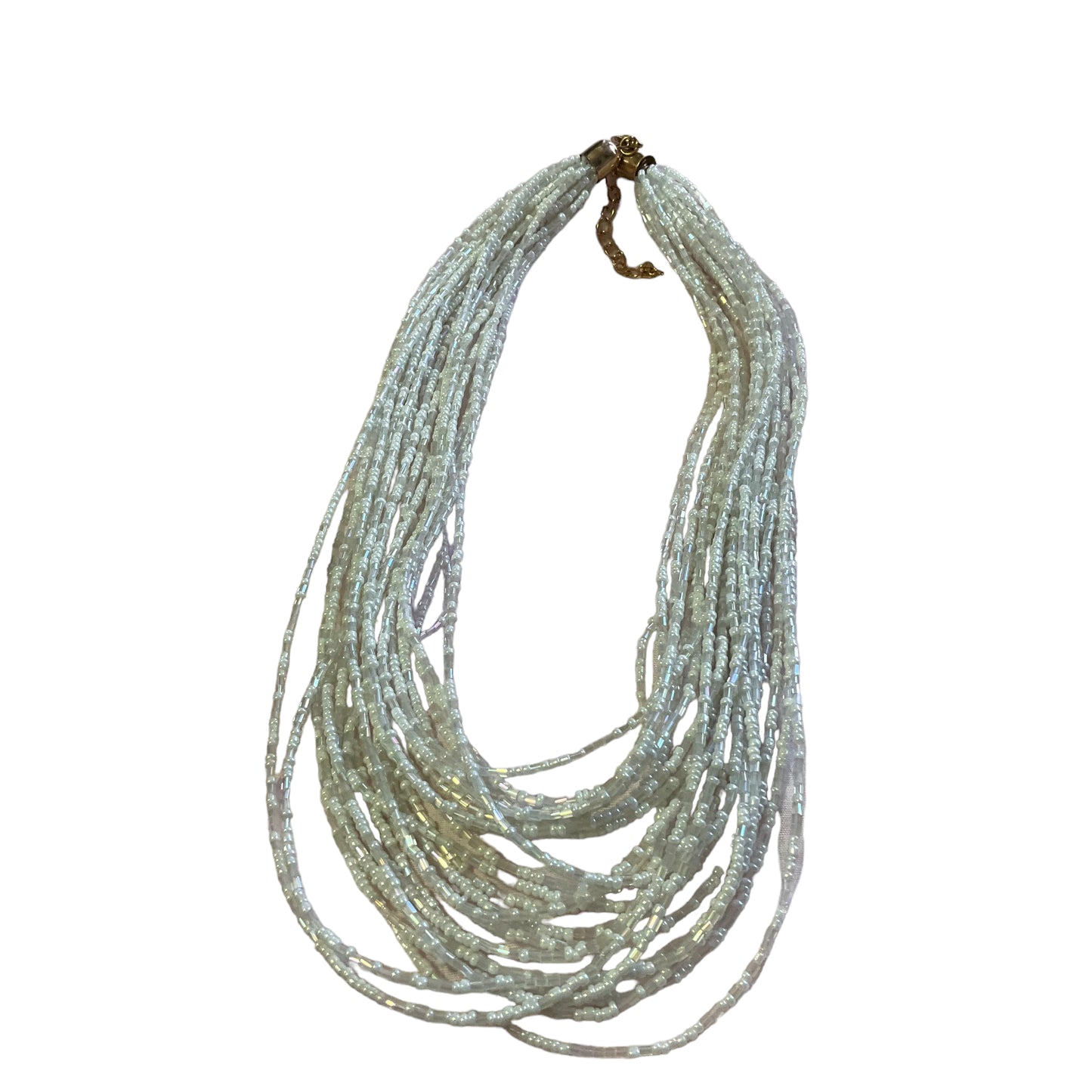 23連ビーズネックレス ホワイト アジャスター付き