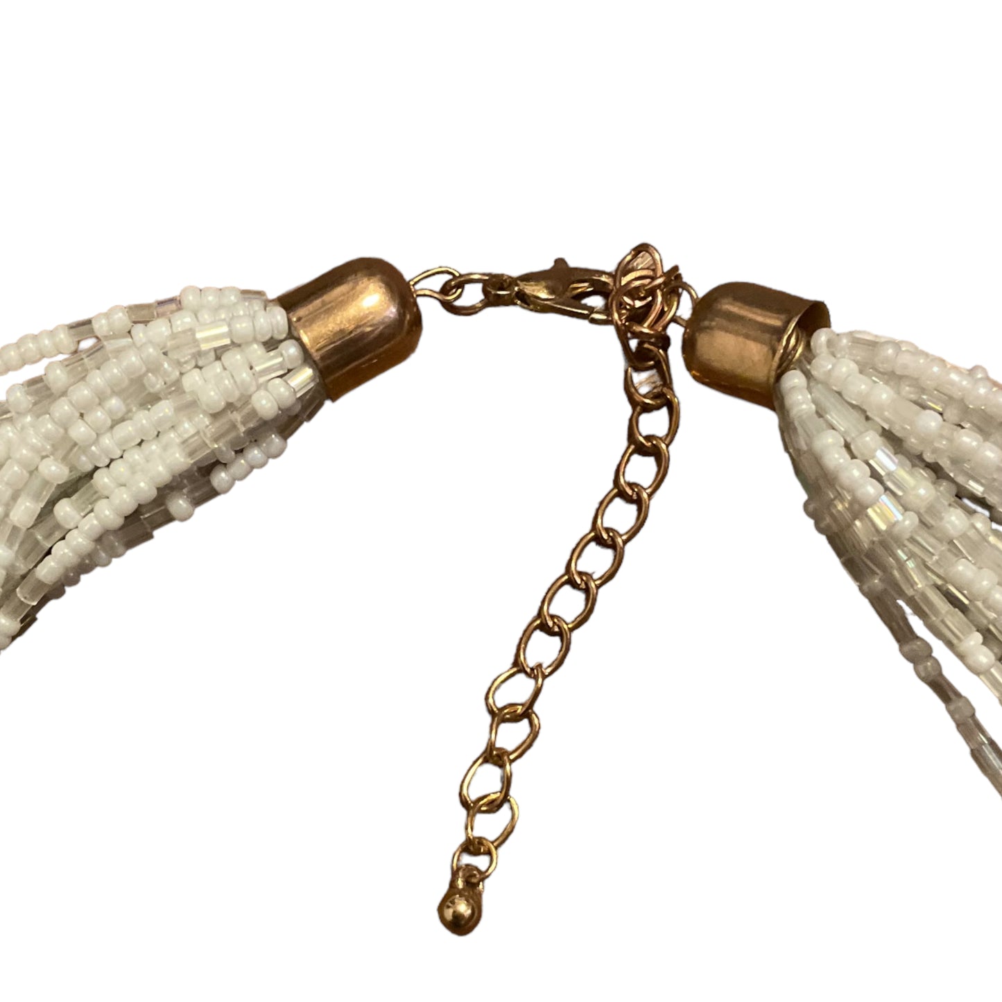 23連ビーズネックレス ホワイト アジャスター付き